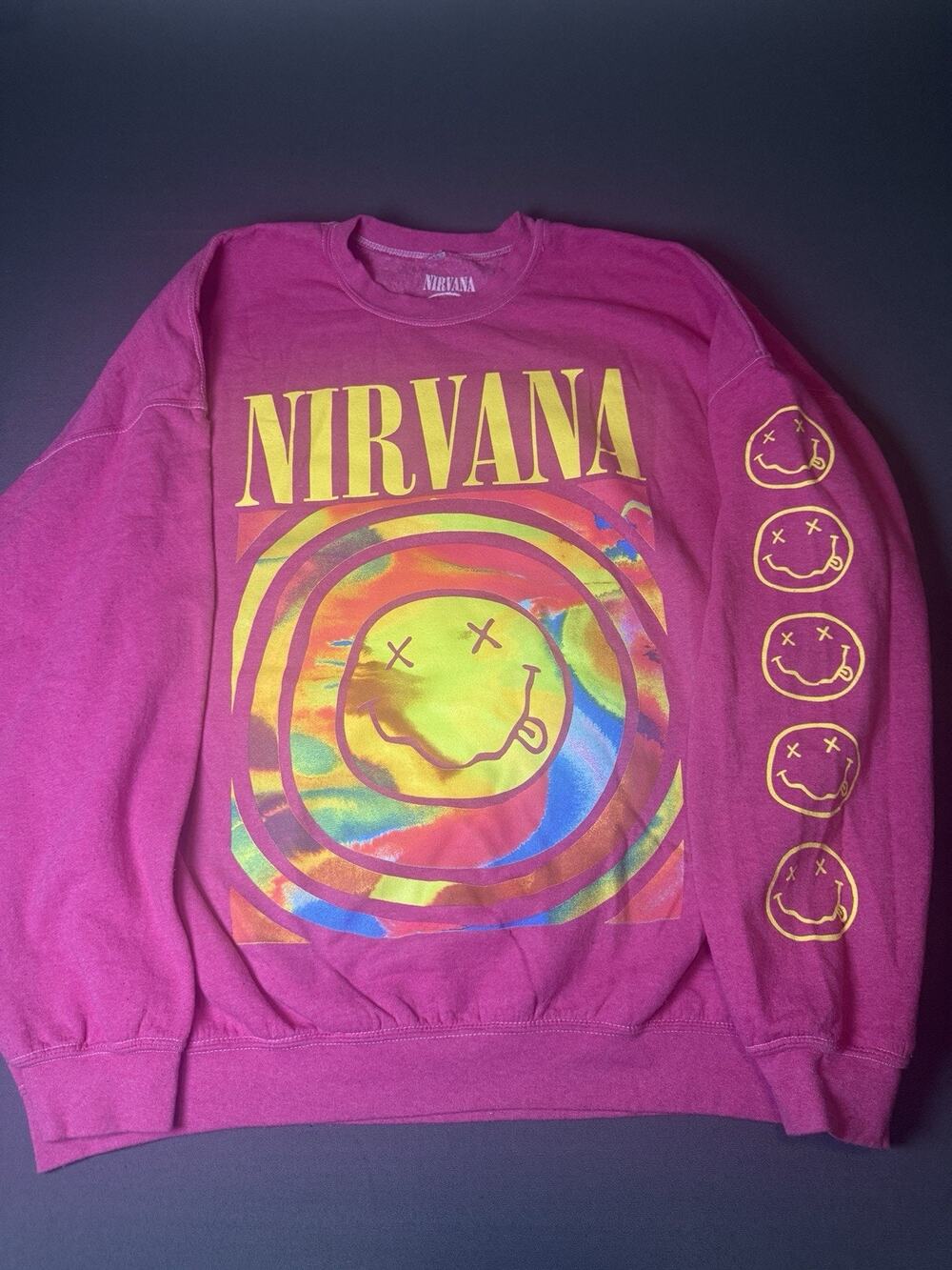Nirvana Nevermind Grunge Band Oversized Crewneck Sweater S/M